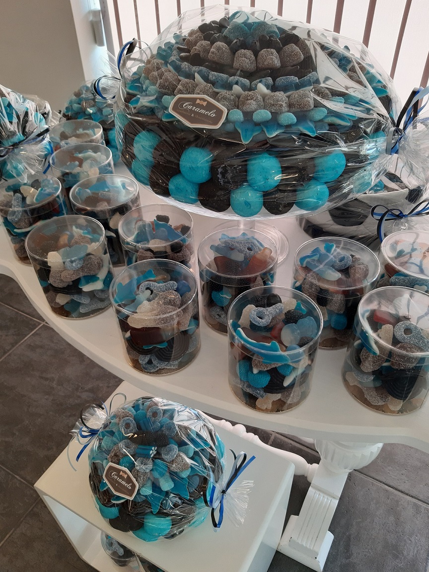 Club Brugge, snoepjes en snoeptaart in blauw zwart kleuren