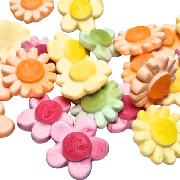 Leuk! Hier is een kort, pakkend tekstje voor op de webshop bij **Frisia Flowers**: --- **Frisia Flowers** Luchtig, vrolijk en bloemig van vorm! Deze kleurrijke schuimpjes zijn een feestje voor het oog én de smaakpapillen. 🌸🍬 --- Wil je liever een stoerdere, kinderlijke of speels-romantische toon? Ik maak gerust variaties!