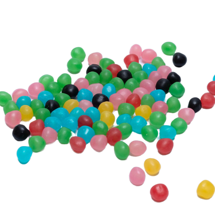 Kleine ronde snoepjes in heldere kleuren met glanzend oppervlak