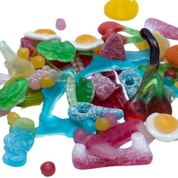 Mix schepsnoep, verschillende snoepjes met zure en zoete fruitsmaken