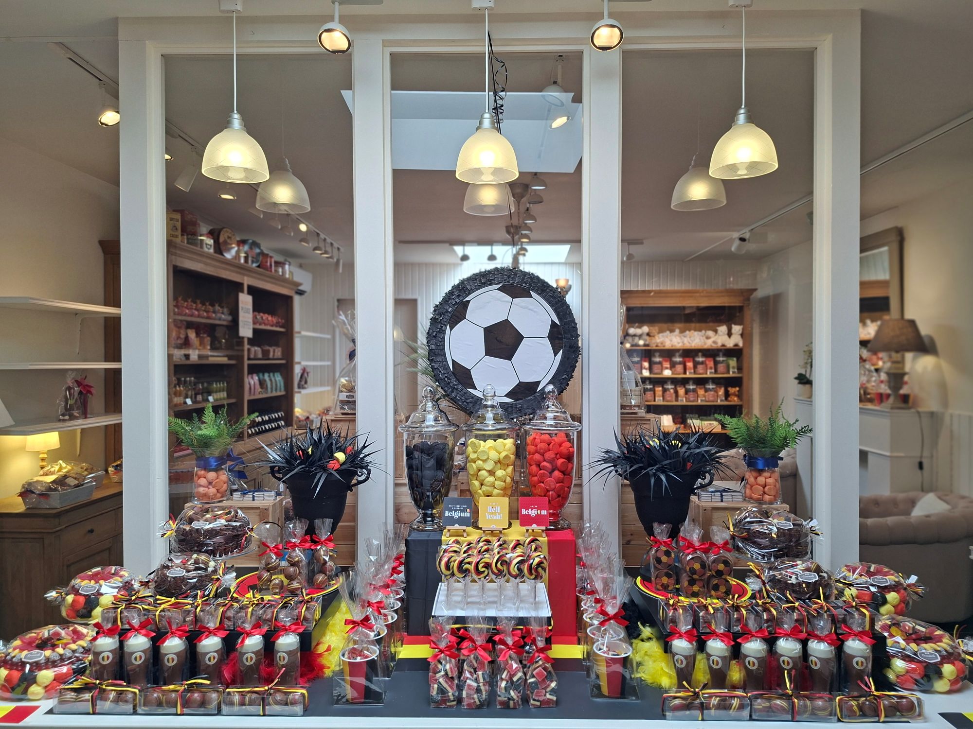Buffet snoepgoed in WK thema, Belgische kleuren